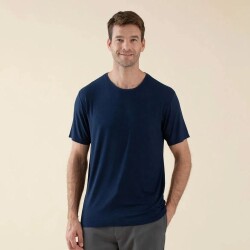 Men's Crew Neck Cotton Insenco T-Shirt Navy Blue - Vip Clothing