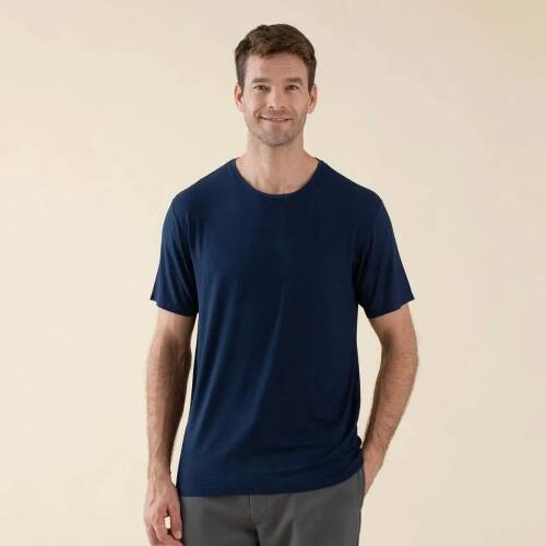Men's Crew Neck Cotton Insenco T-Shirt Navy Blue - 1