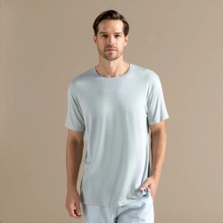 Men's Crew Neck Cotton Insenco T-Shirt Pearl Blue - Vip Clothing