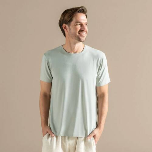 Men's Crew Neck Cotton Insenco T-Shirt Smoke Green - 1
