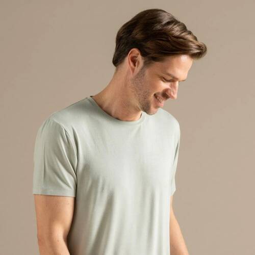 Men's Crew Neck Cotton Insenco T-Shirt Smoke Green - 3