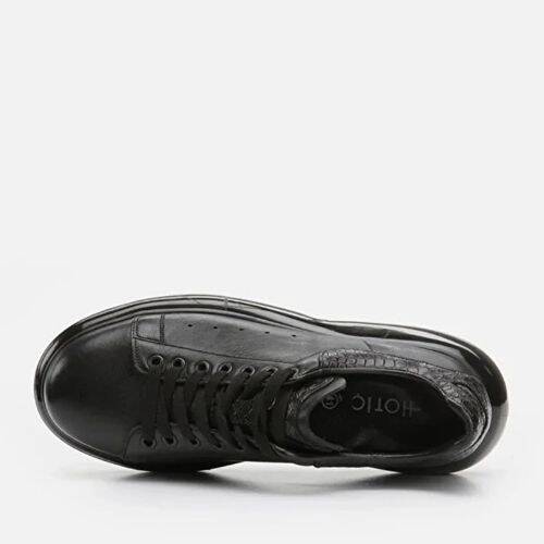 Men's Leather Black Casual Shoes - 2