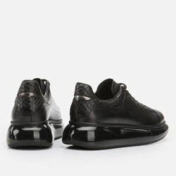 Men's Leather Black Casual Shoes - 3