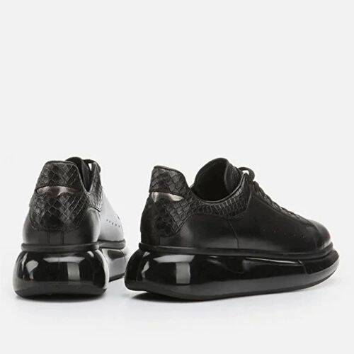 Men's Leather Black Casual Shoes - 3