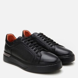Men's Leather Black Casual Shoes - 2