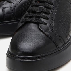 Men's Leather Black Casual Shoes - 3