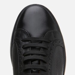 Men's Leather Black Casual Shoes - 6