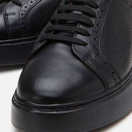 Men's Leather Black Casual Shoes - 3