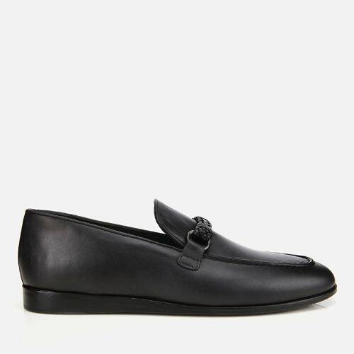 Men's Leather Black Classic Loafer with Buckle Detail - 1