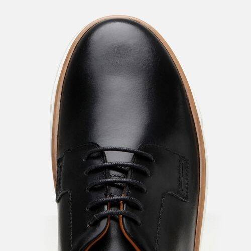 Men's Leather Black Lightweight Casual Shoes - 4