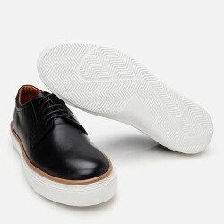 Men's Leather Black Lightweight Casual Shoes - 6