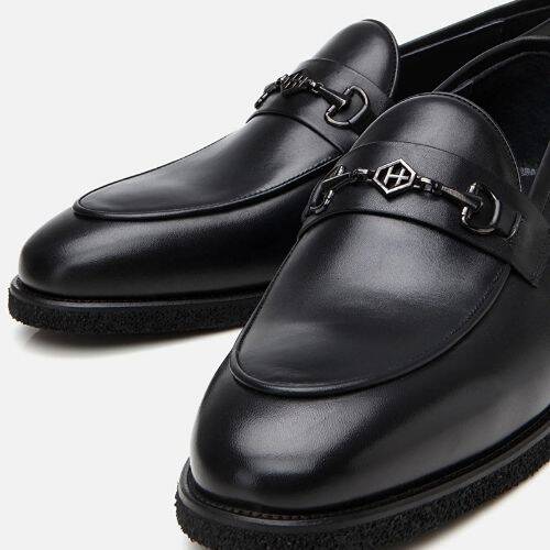 Men's Leather Black Lightweight Sole Classic Loafer - 3