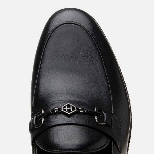 Men's Leather Black Lightweight Sole Classic Loafer - 4