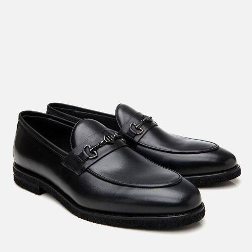 Men's Leather Black Lightweight Sole Classic Loafer - 2