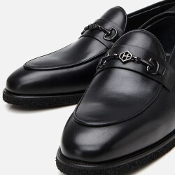 Men's Leather Black Lightweight Sole Classic Loafer - 3
