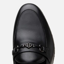 Men's Leather Black Lightweight Sole Classic Loafer - 4