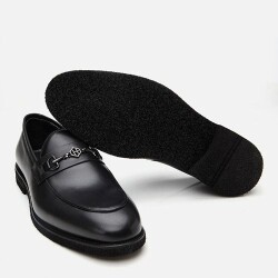 Men's Leather Black Lightweight Sole Classic Loafer - 5