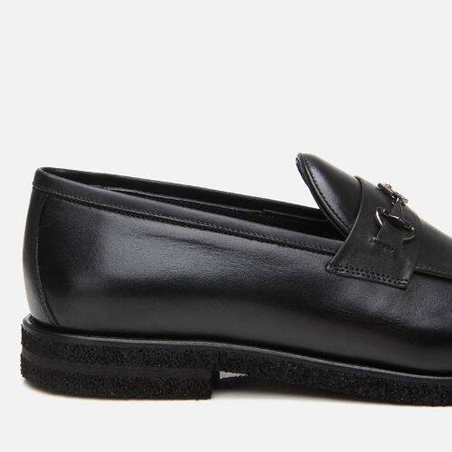 Men's Leather Black Lightweight Sole Classic Loafer - 6