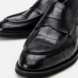 Men's Leather Black Lightweight Sole Classic Loafer - 4
