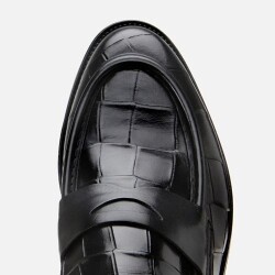 Men's Leather Black Lightweight Sole Classic Loafer - 5