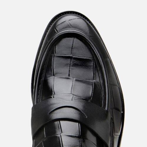 Men's Leather Black Lightweight Sole Classic Loafer - 5