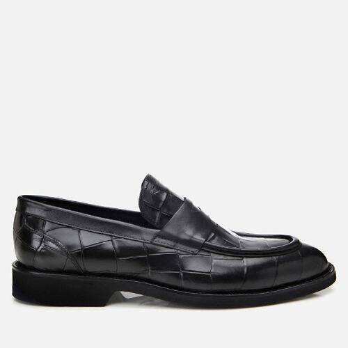 Men's Leather Black Lightweight Sole Classic Loafer - 1
