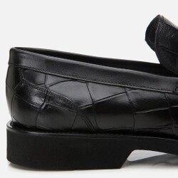 Men's Leather Black Lightweight Sole Classic Loafer - 3