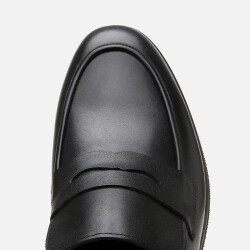 Men's Leather Black Lightweight Sole Loafer - 4