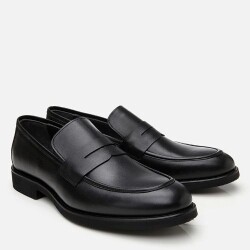 Men's Leather Black Lightweight Sole Loafer - 2