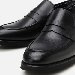 Men's Leather Black Lightweight Sole Loafer - 3
