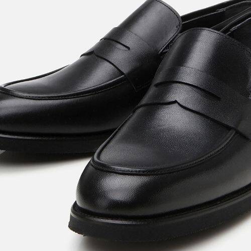 Men's Leather Black Lightweight Sole Loafer - 3