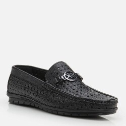 Men's Leather Black Loafer - 2
