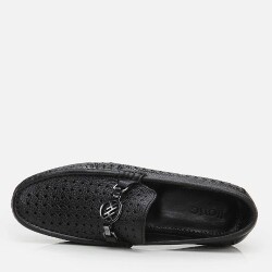 Men's Leather Black Loafer - 4