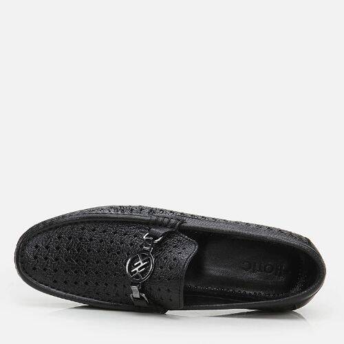 Men's Leather Black Loafer - 4