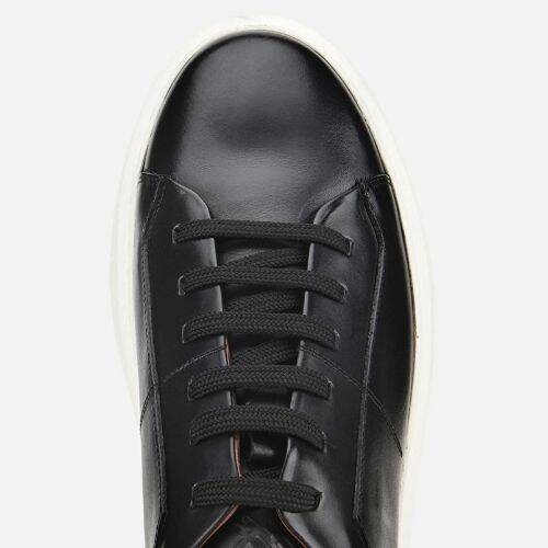 Men's Leather Black Soft Textured Casual Shoes - 5