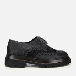Men's Leather Black Speckled High-Platform Casual Shoes - Vip Shoes