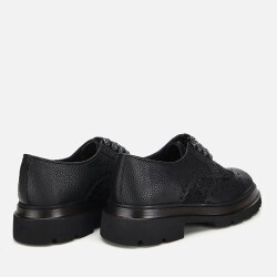 Men's Leather Black Speckled High-Platform Casual Shoes - 4