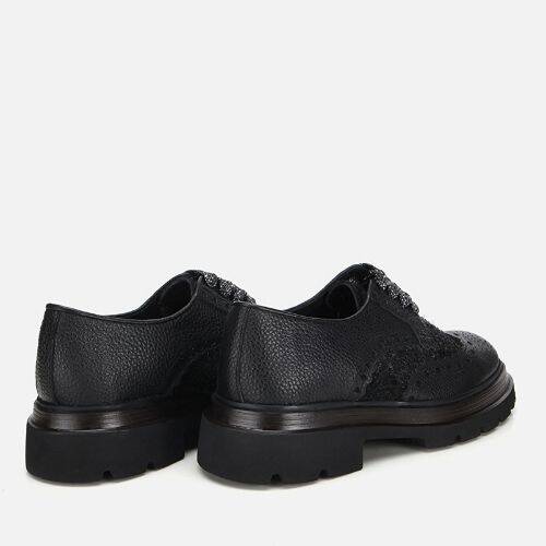 Men's Leather Black Speckled High-Platform Casual Shoes - 4
