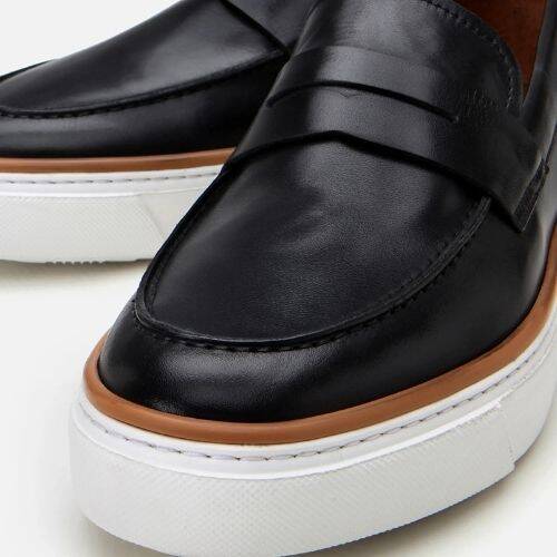 Men's Leather Black Ultra Lightweight Sole Stylish Everyday Loafer - 3