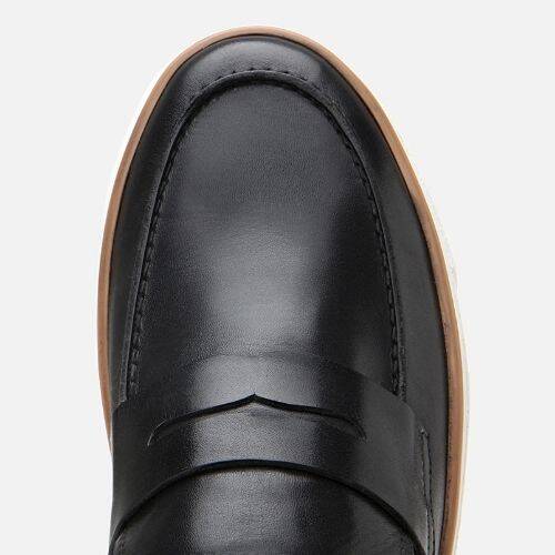 Men's Leather Black Ultra Lightweight Sole Stylish Everyday Loafer - 5