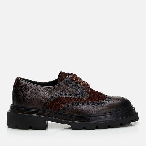 Men's Leather Brown Casual Shoes - 1