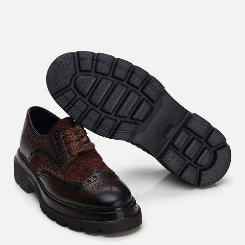 Men's Leather Brown Casual Shoes - 6