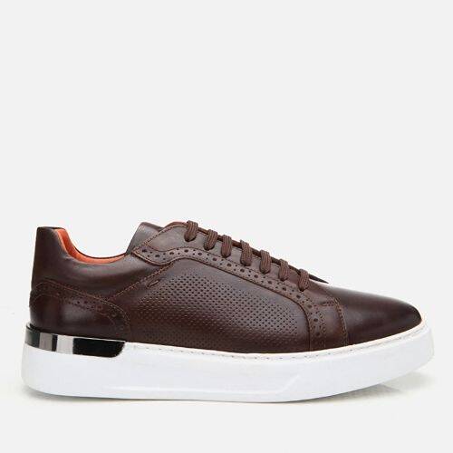 Men's Leather Brown Casual Shoes - 1