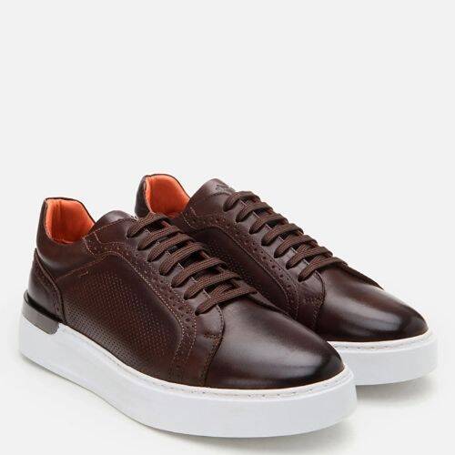 Men's Leather Brown Casual Shoes - 2