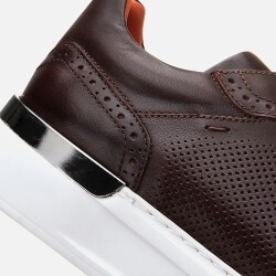 Men's Leather Brown Casual Shoes - 5