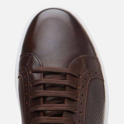Men's Leather Brown Casual Shoes - 6