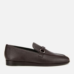 Men's Leather Brown Classic Loafer with Buckle Detail - Luxury Shoes