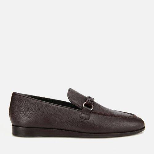 Men's Leather Brown Classic Loafer with Buckle Detail - 1