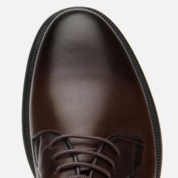 Men's Leather Brown Lace-up Casual Shoes - 5