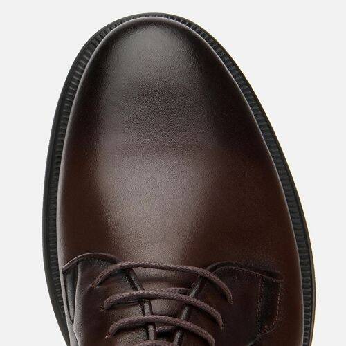 Men's Leather Brown Lace-up Casual Shoes - 5